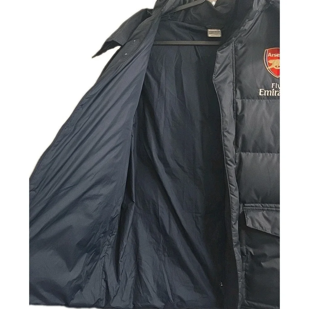Nike Fit Arsenal Nylon Down Dark Grey Jacket Size M Football Soccer FLY EMIRATES